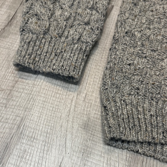 L.L. Bean Rag wool cable knit fisherman’s sweater | Men’s XL Reg | beige gray - Picture 5 of 13